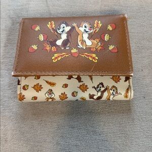 🤎LOUNGEFLY- Disney Chip 'N Dale Fall Mini Flap Wallet ,